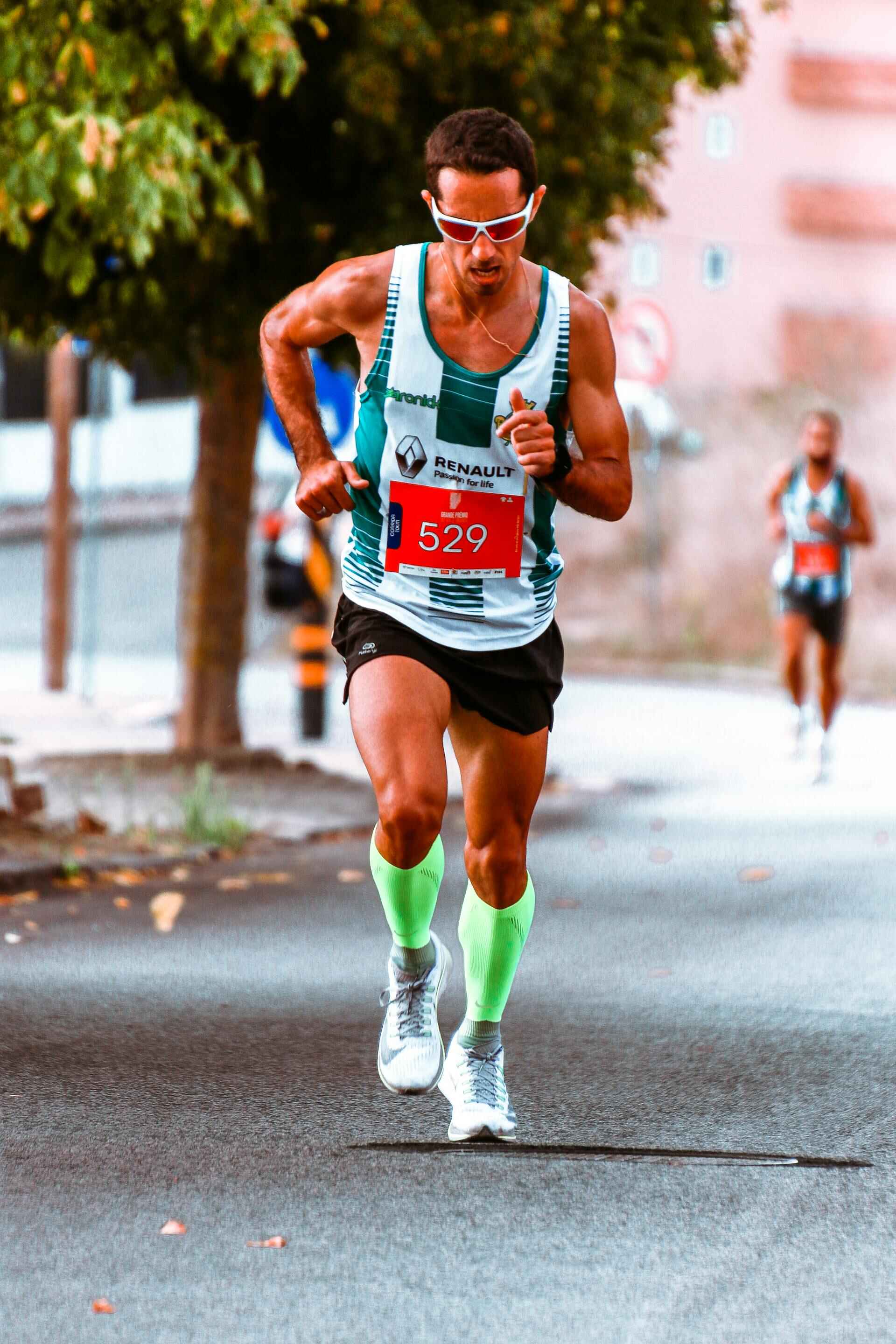 a man running in a marathon